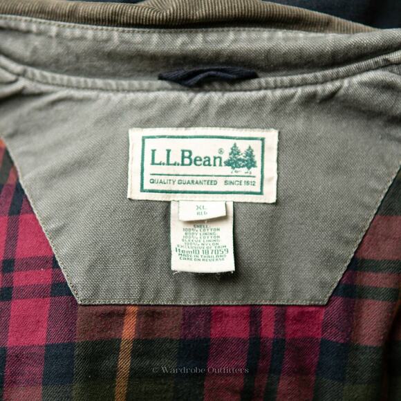 Vintage 90s L.L. Bean Canvas Forest Green Barn Jacket - XL - Picture 4 of 14